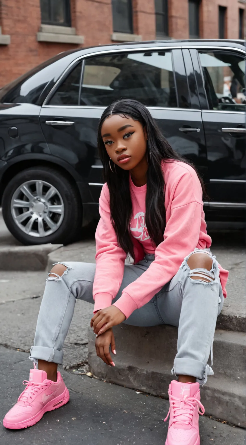 ai character: pink  background