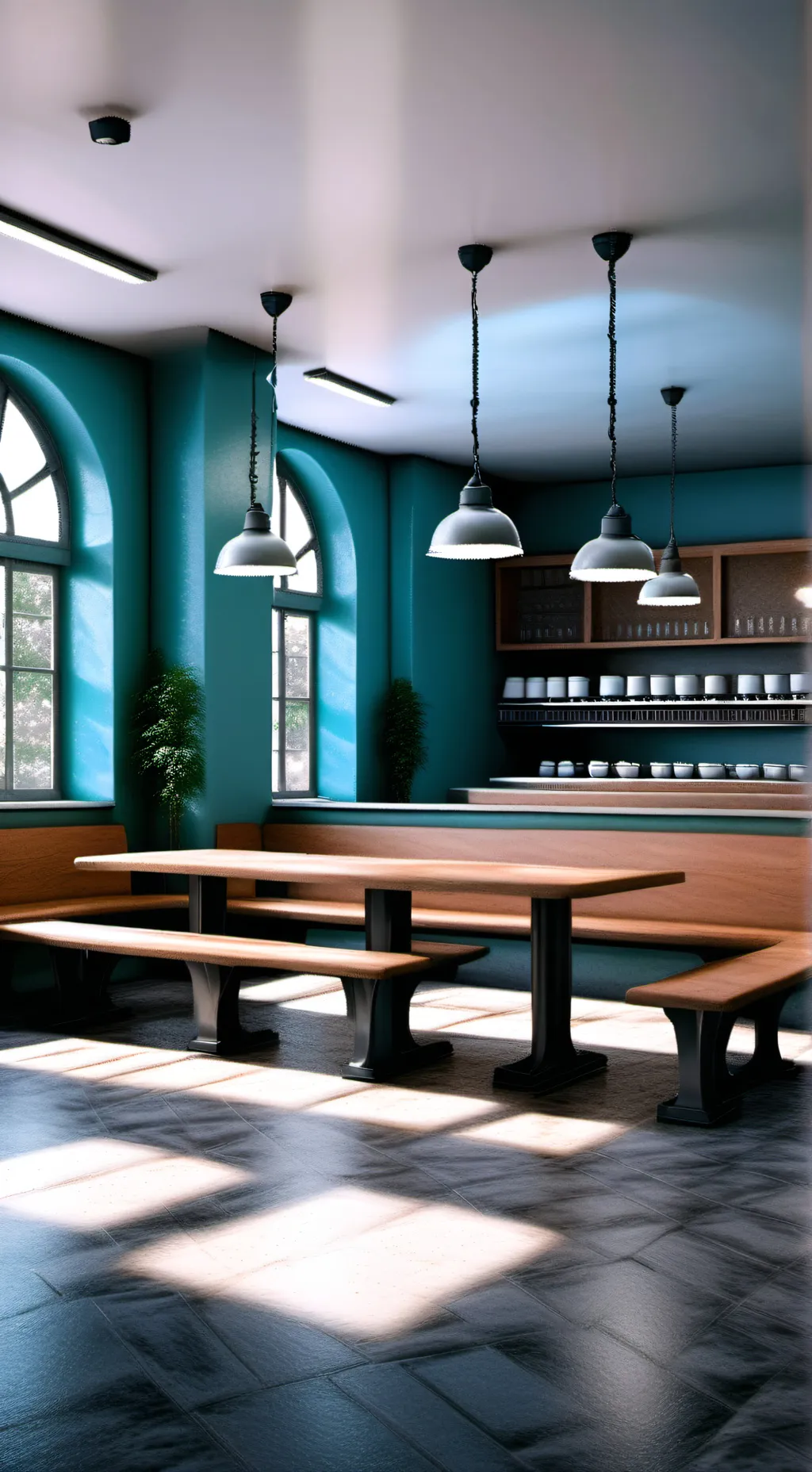 ai character: cafeteria background