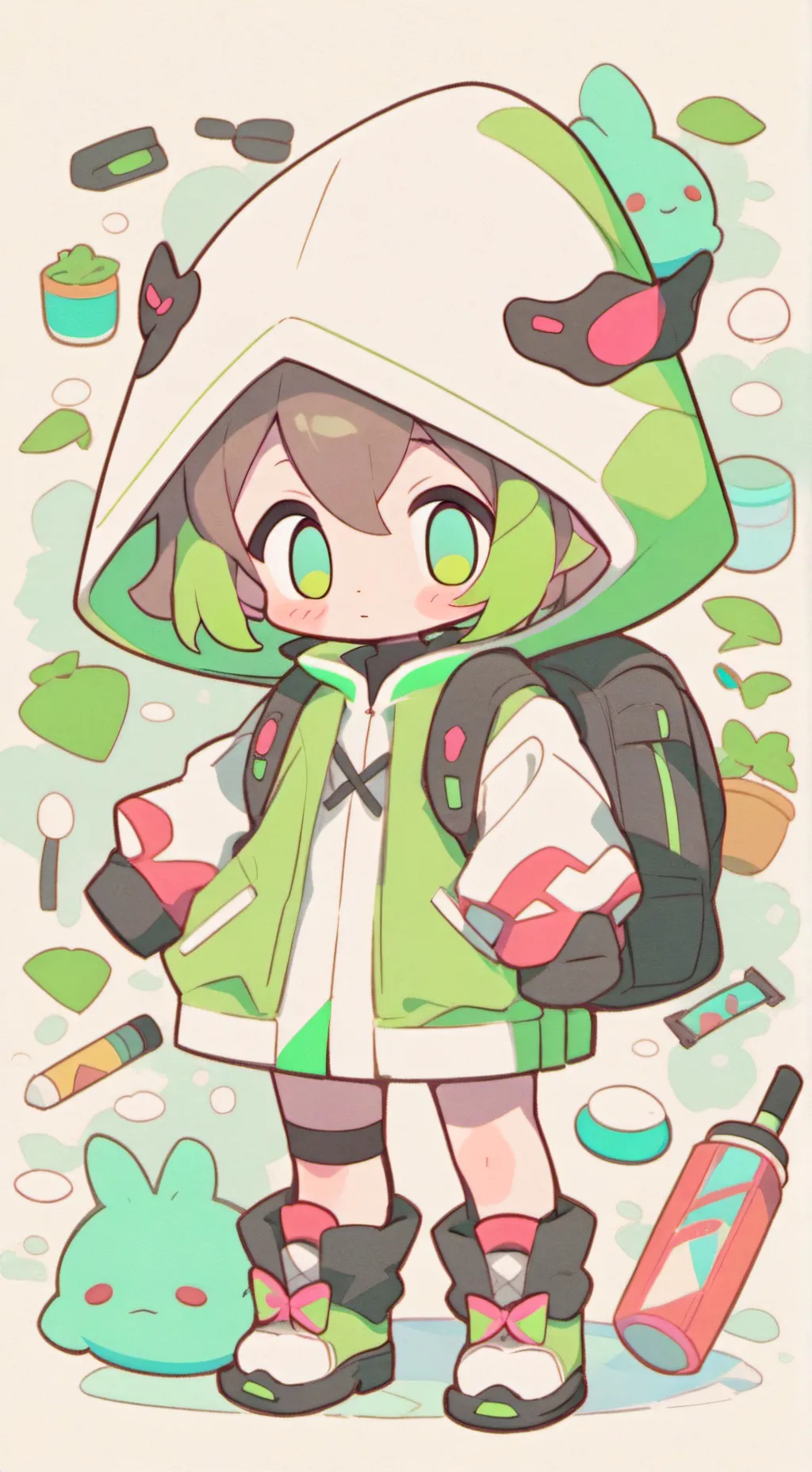 ai character: Circle×Bloomie background