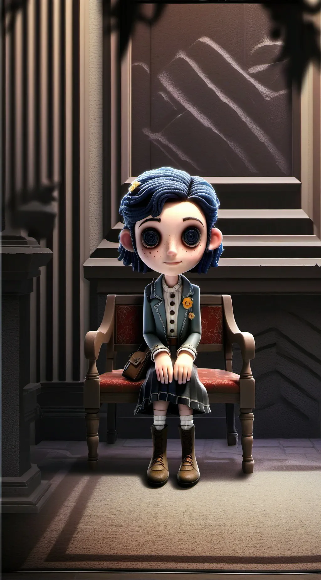 ai character: Coraline background