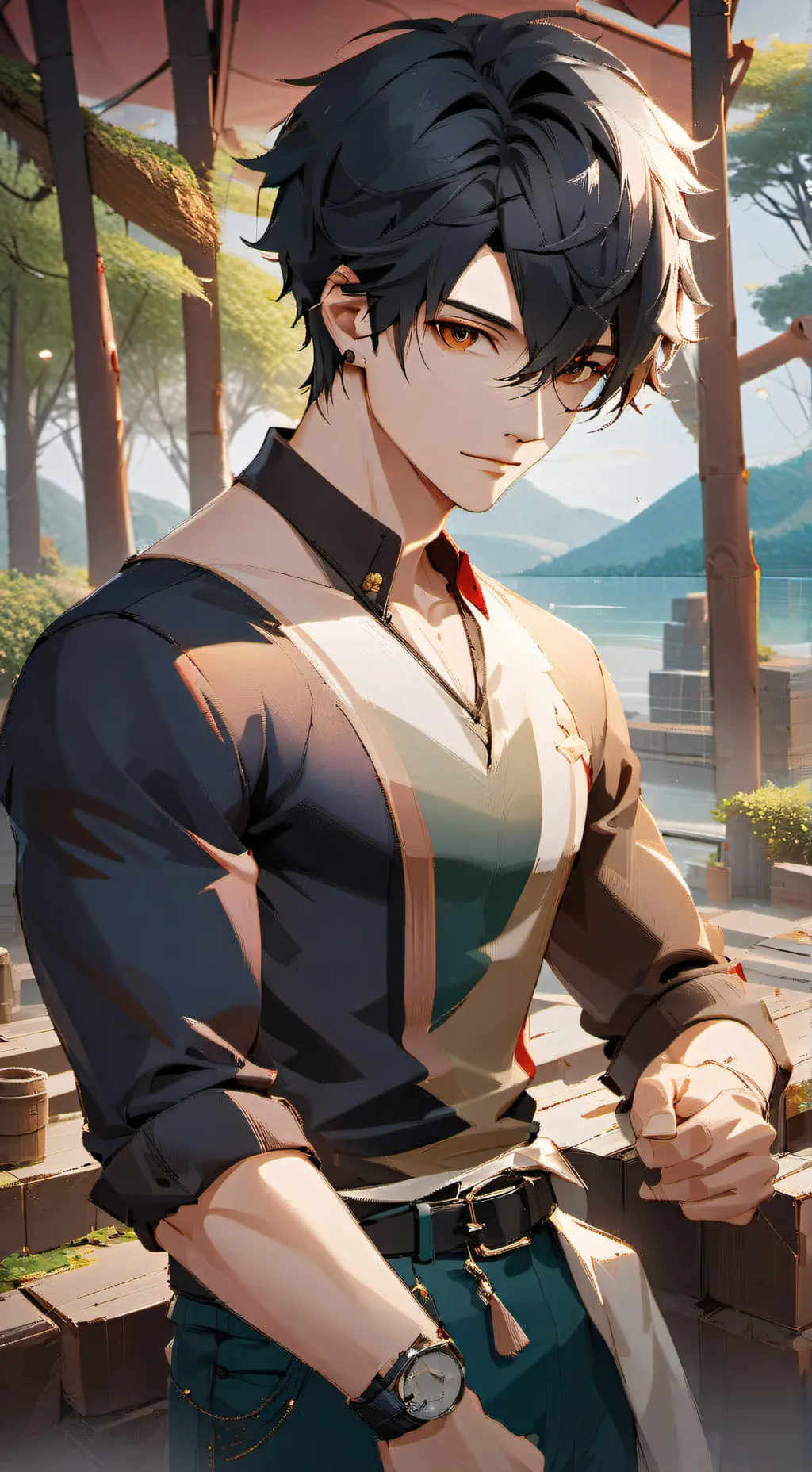 ai character: Aden  background