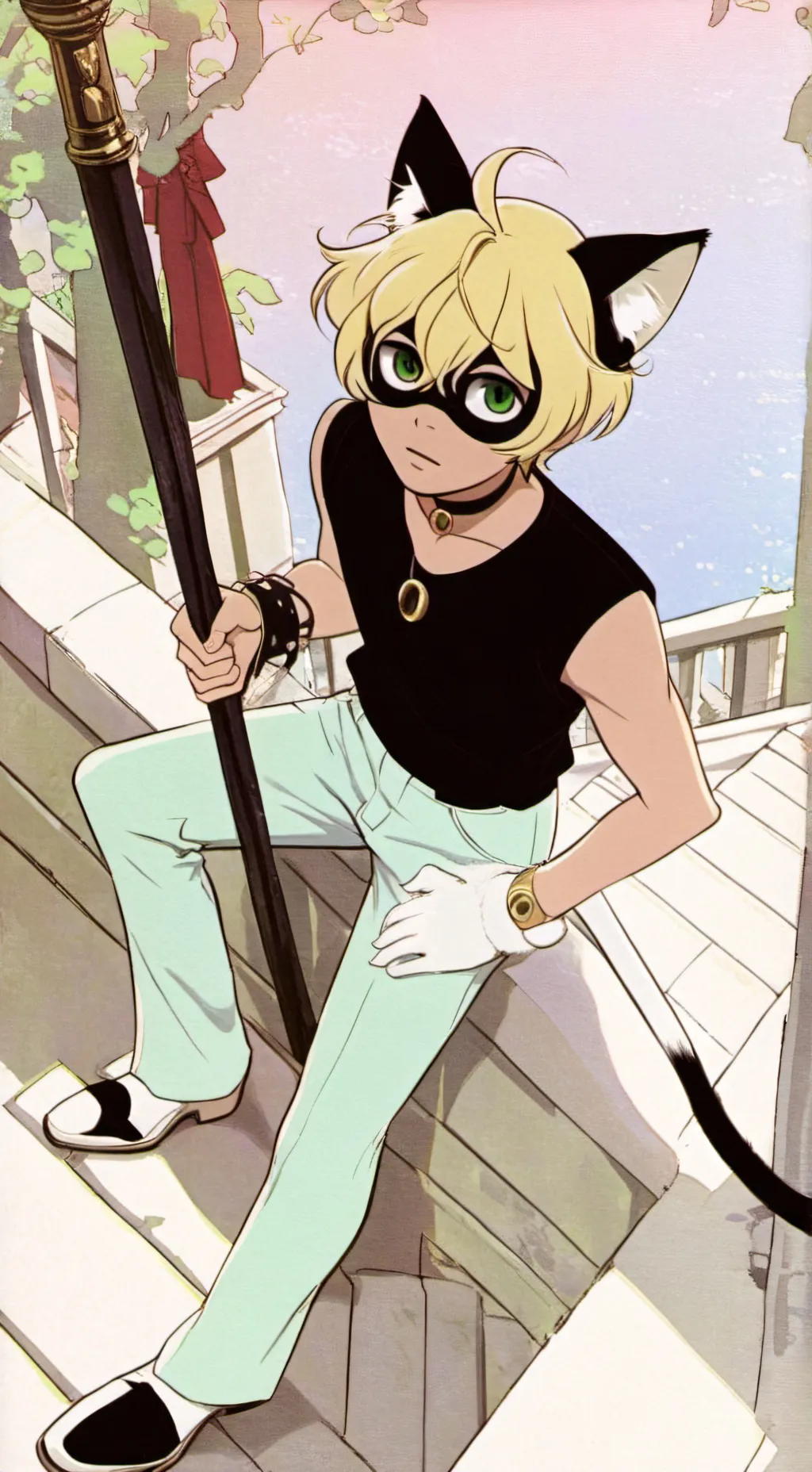 ai character: Cat noir background