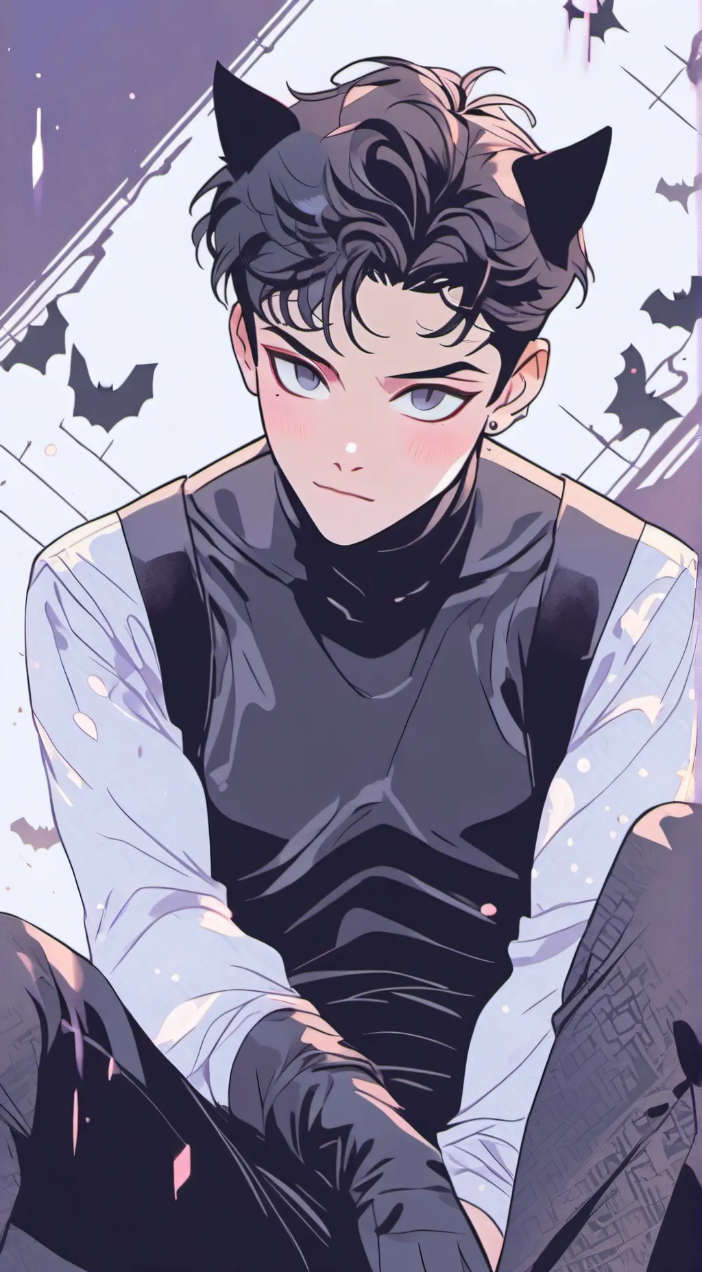 ai character: 🖤🐱CatBoy background