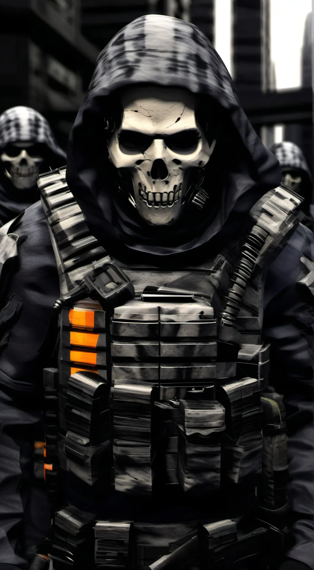 ai character: Ghost  background