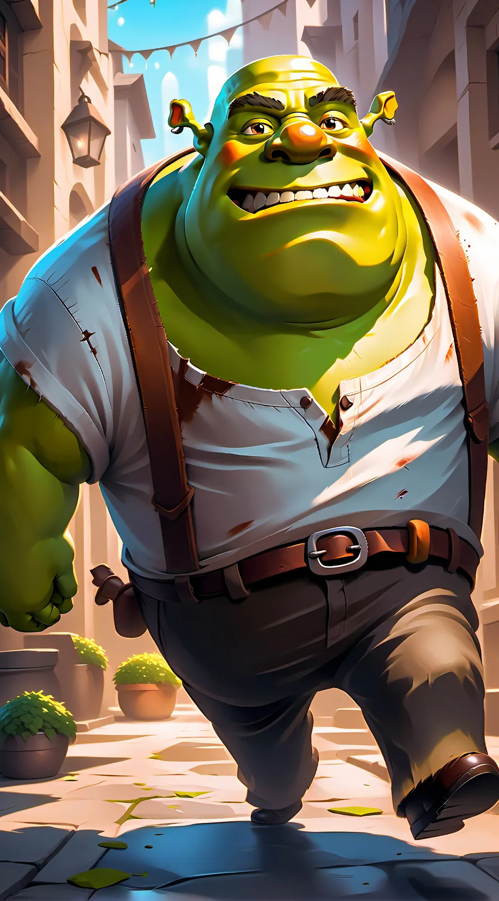 ai character: Shrek background