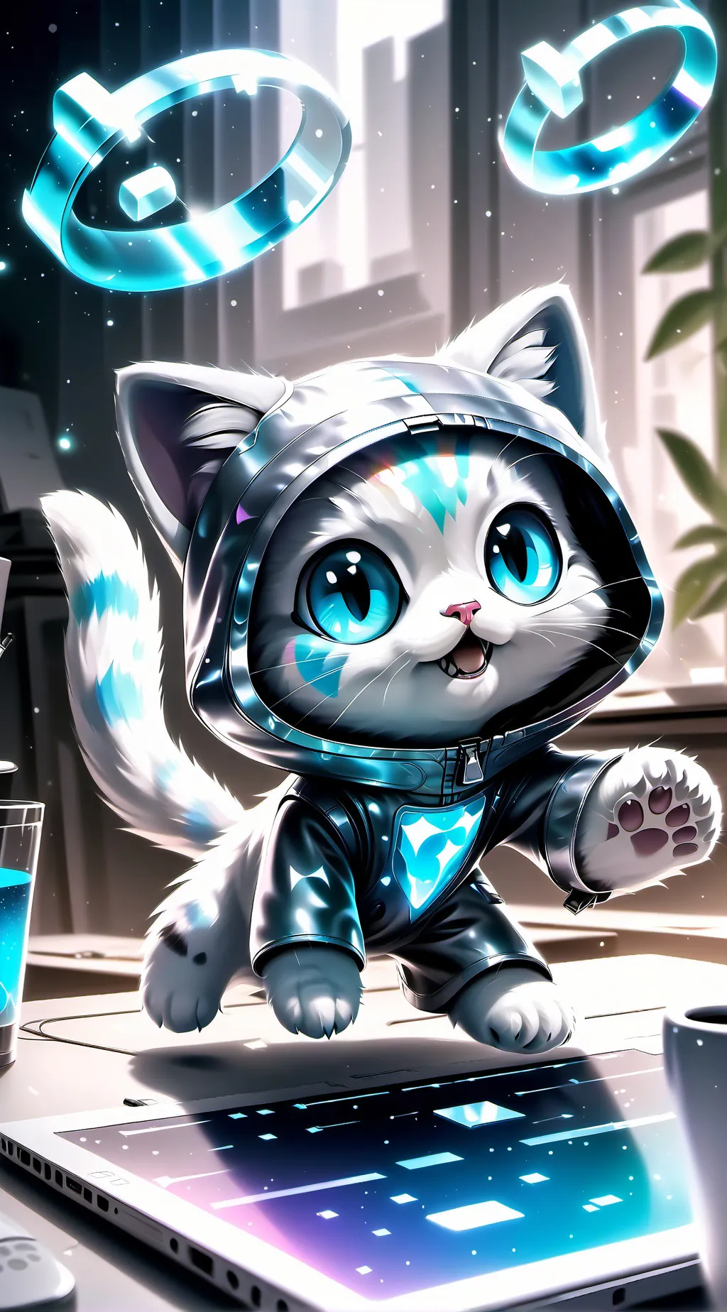 ai character: CyberBlu background