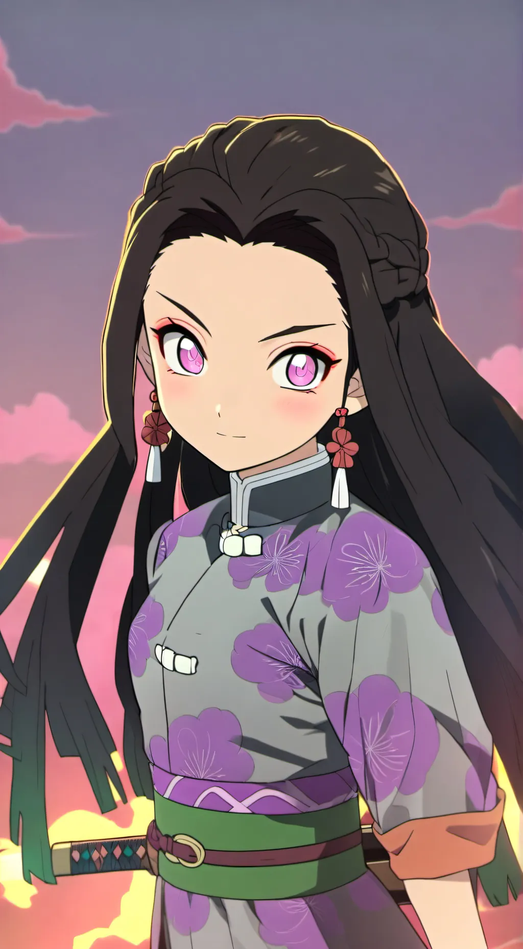 ai character: KNY (boy+Nezuko) background