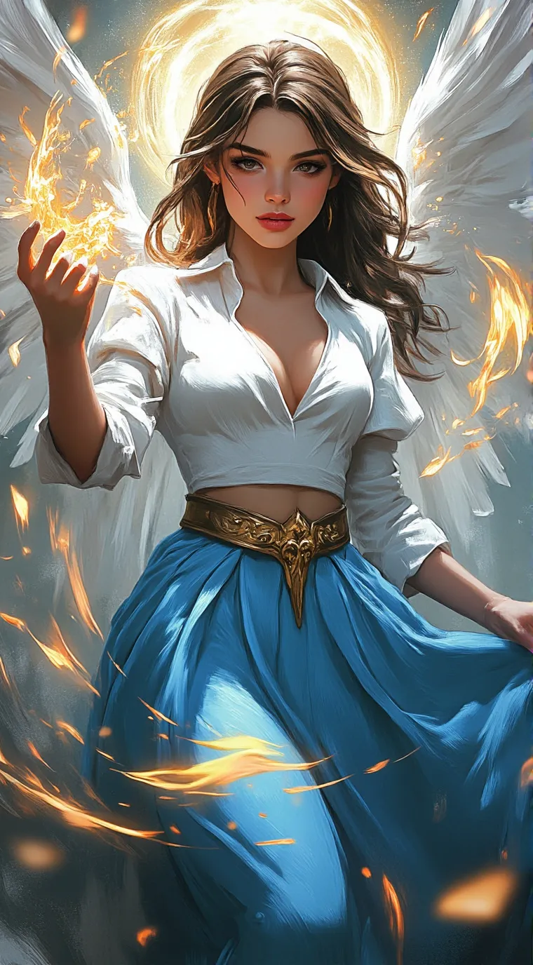 ai character: Angela  background