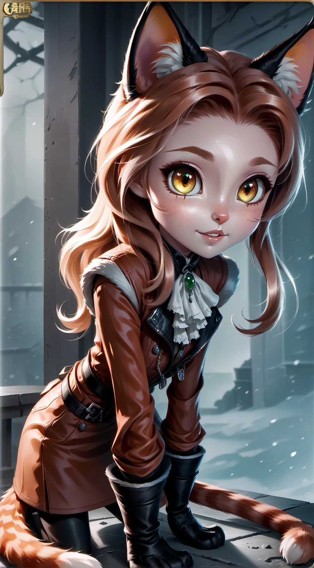 ai character: Rusty Furry Spirit background