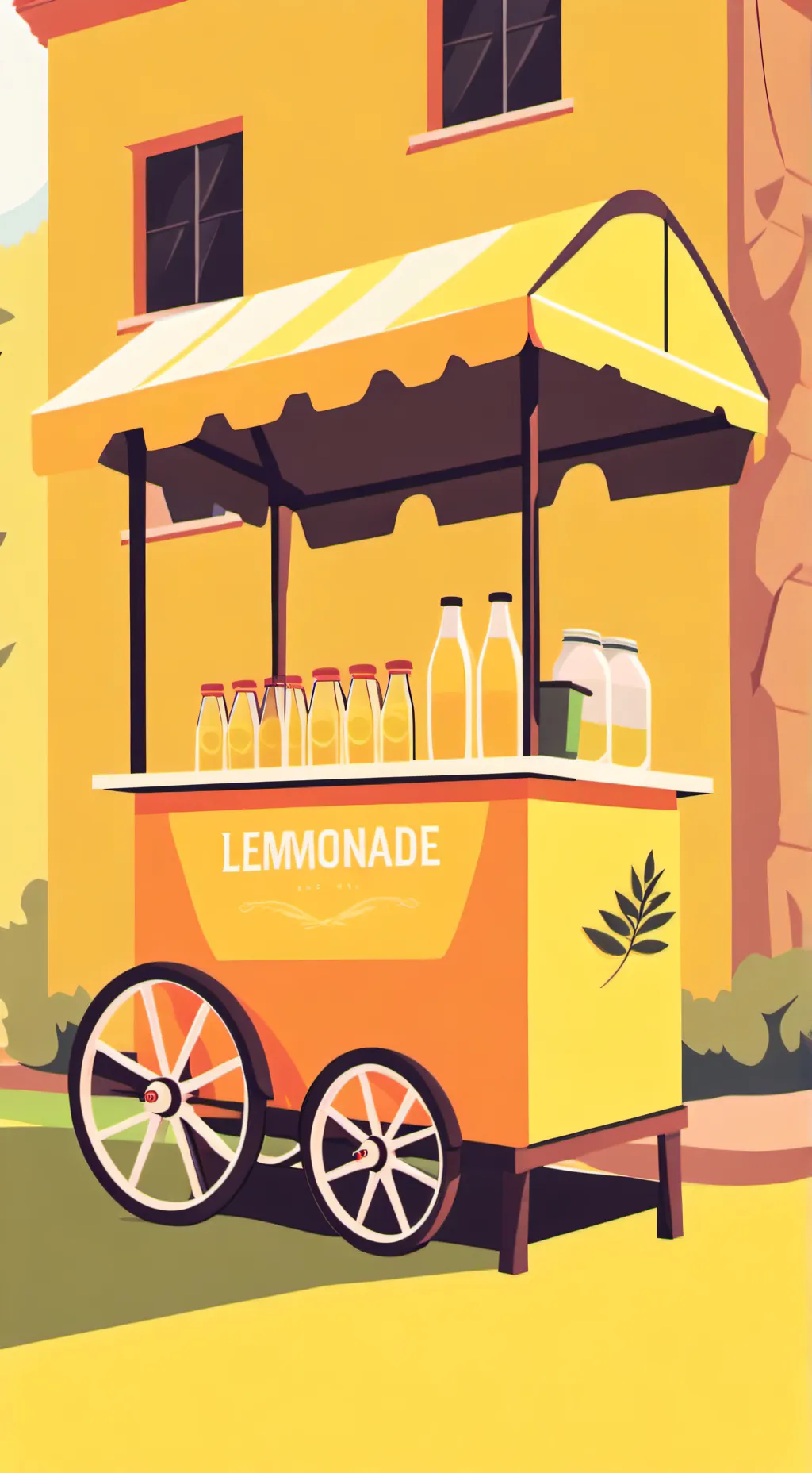 ai character: Lemonade stand background