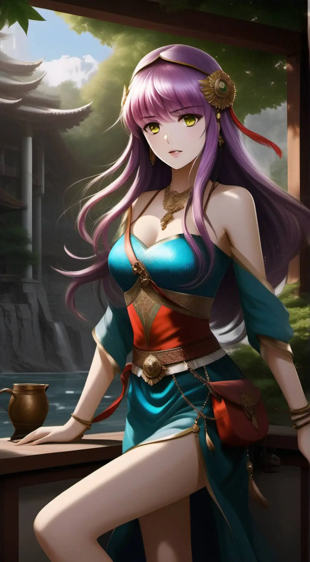 ai character: Saintia Athena background