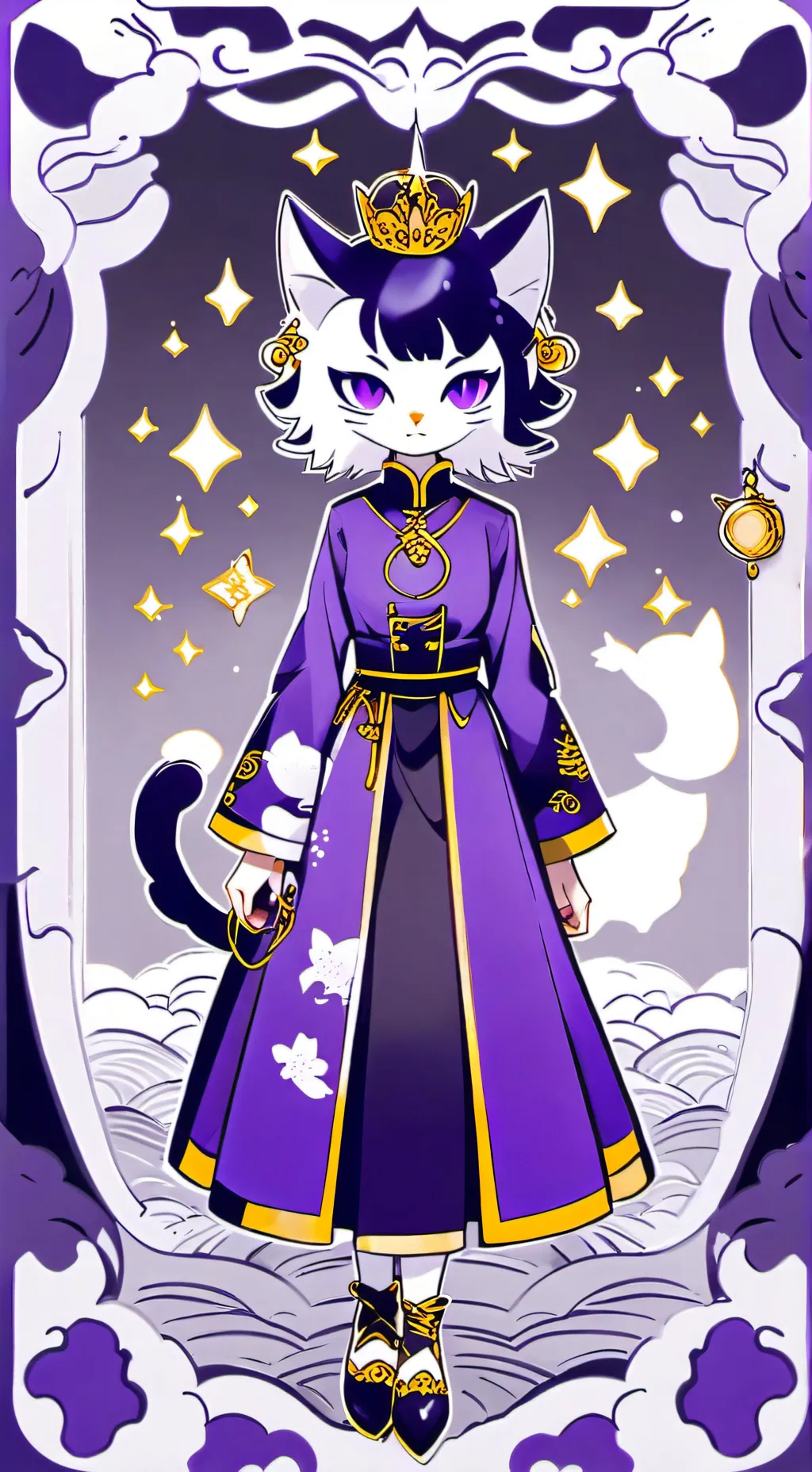 ai character: female  purp background