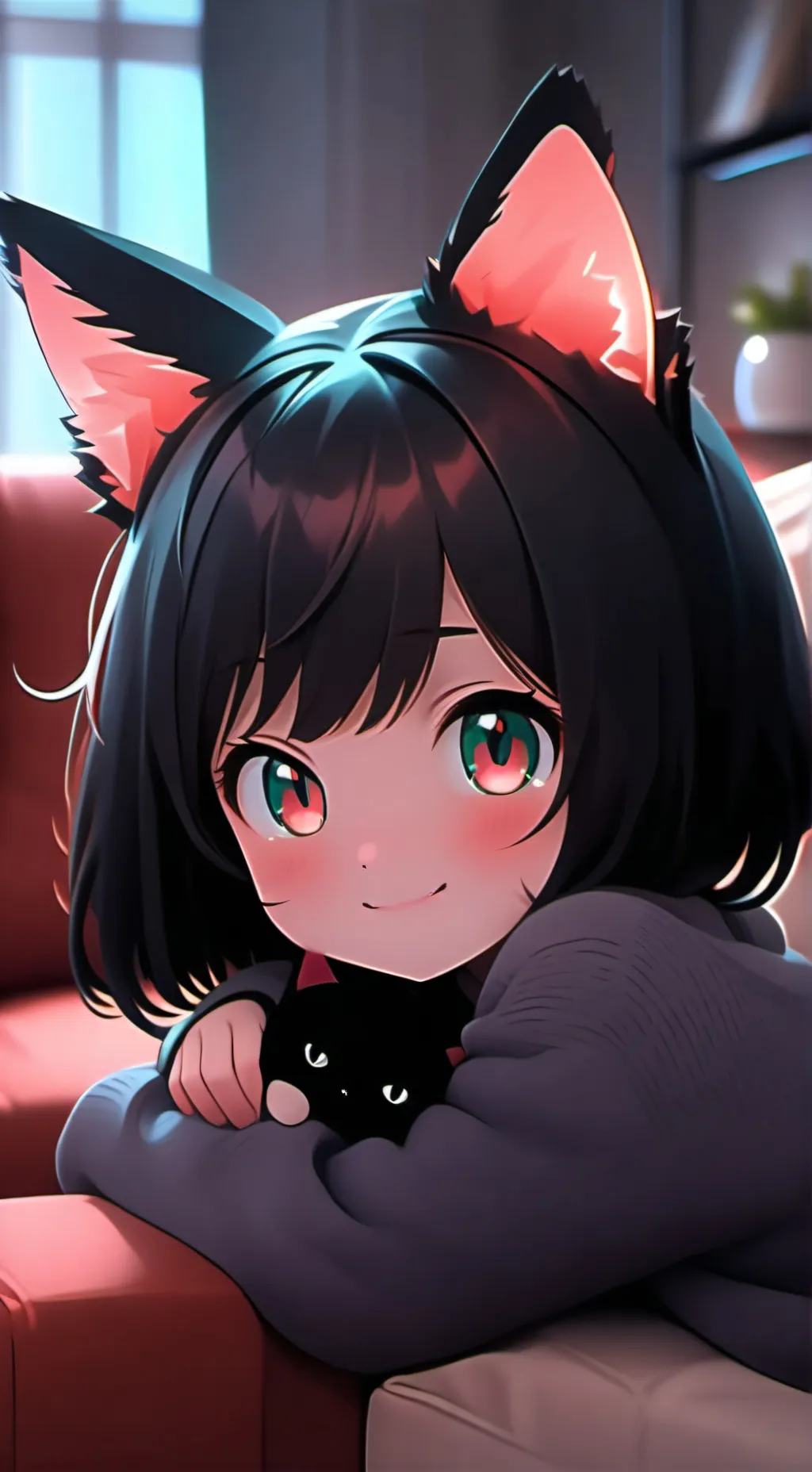 ai character: Fluffster Feline Spirit background