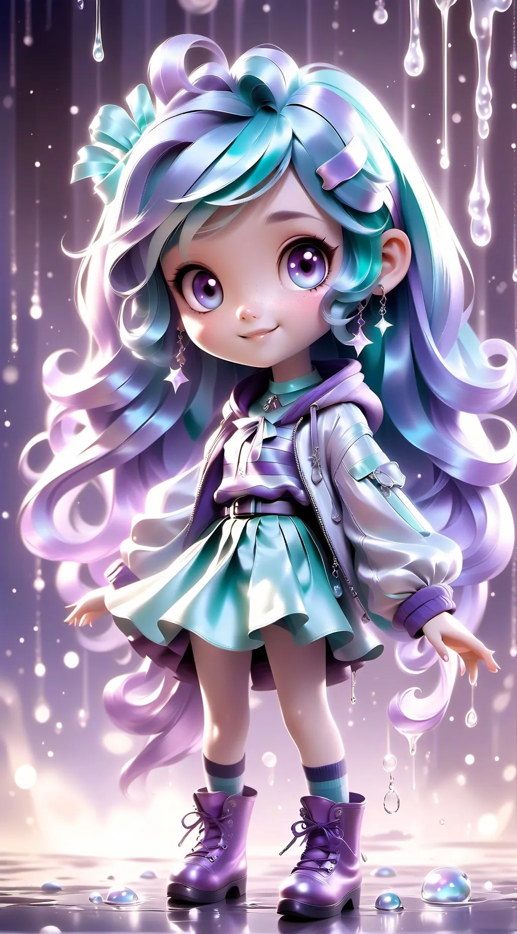ai character: lilac background