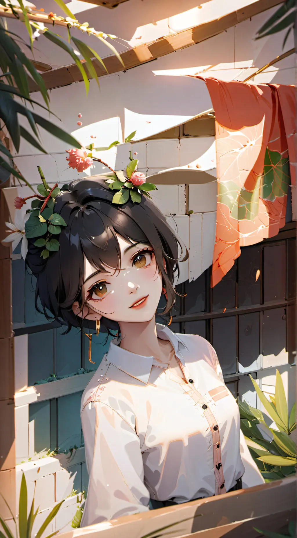 ai character: Flora background