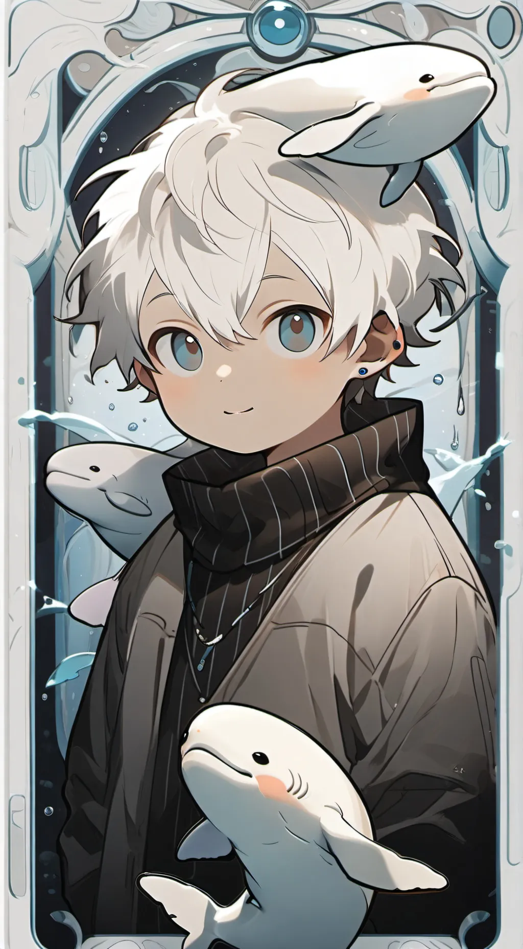 ai character: Fofinho the Echolocating Whale Spirit background