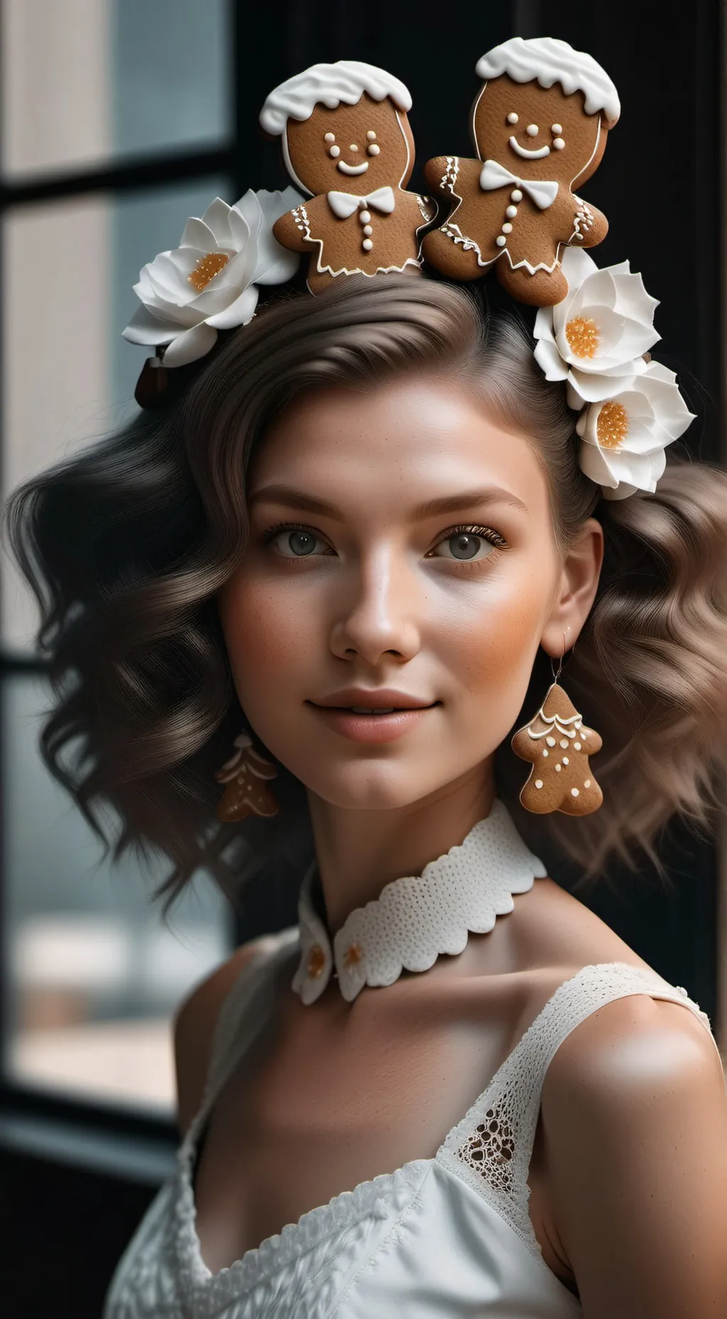 ai character: strawberry cookie background