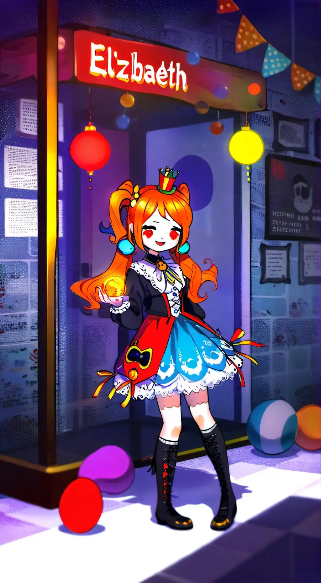 ai character: Circus Baby background