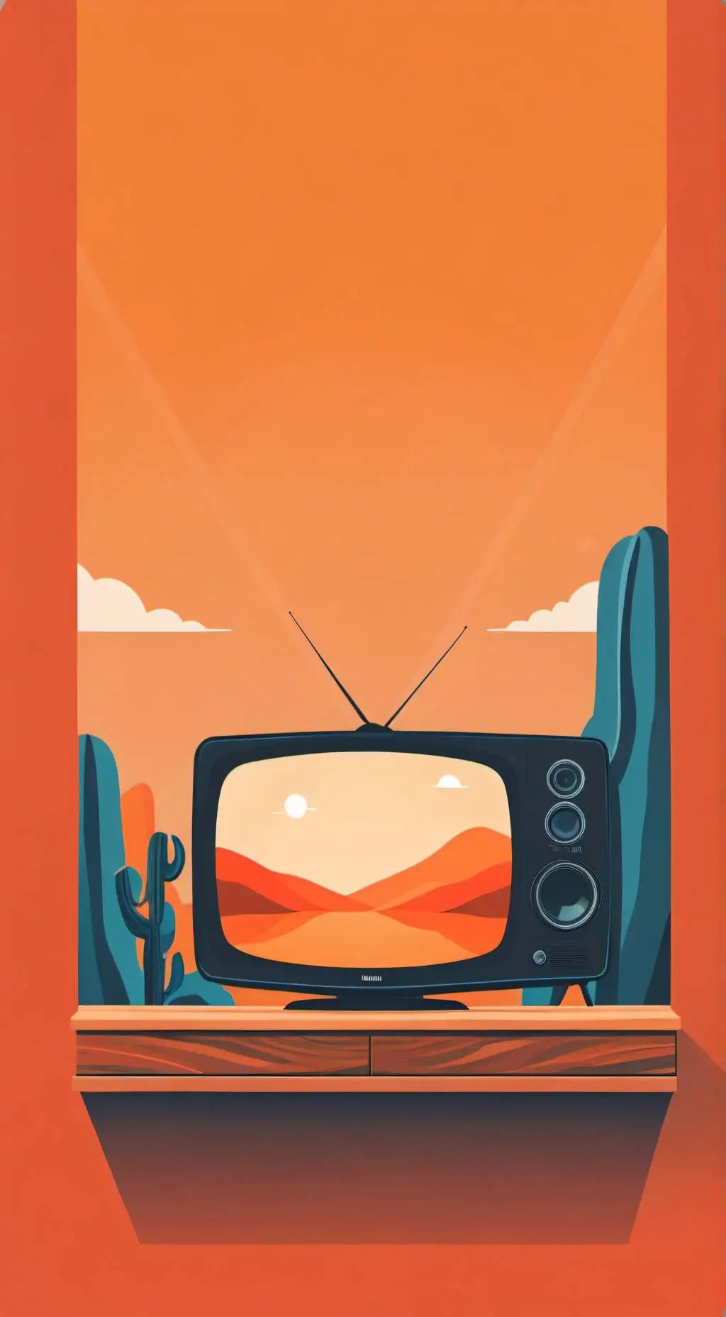 ai character: tv woman  background