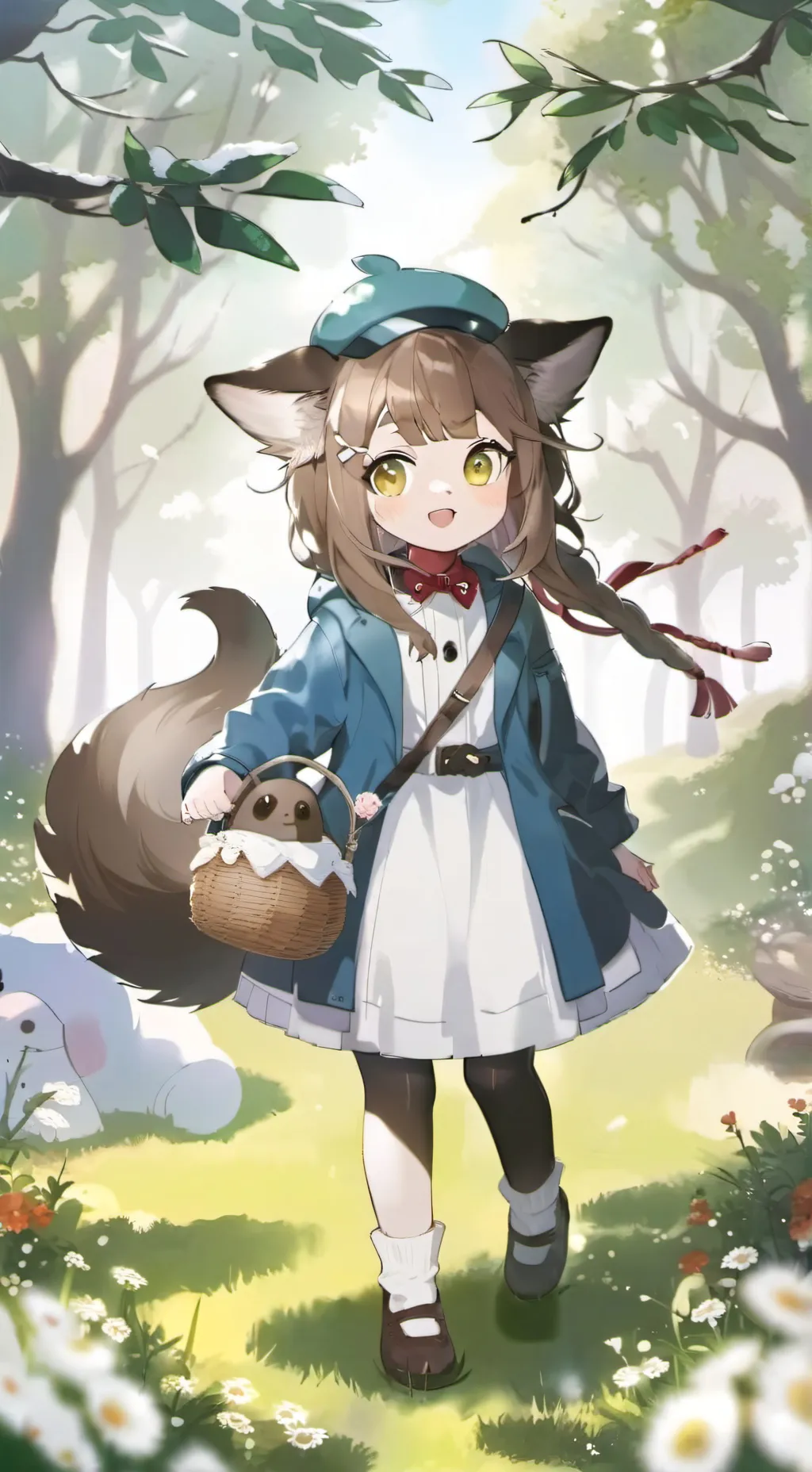 ai character: Furry catgirl background