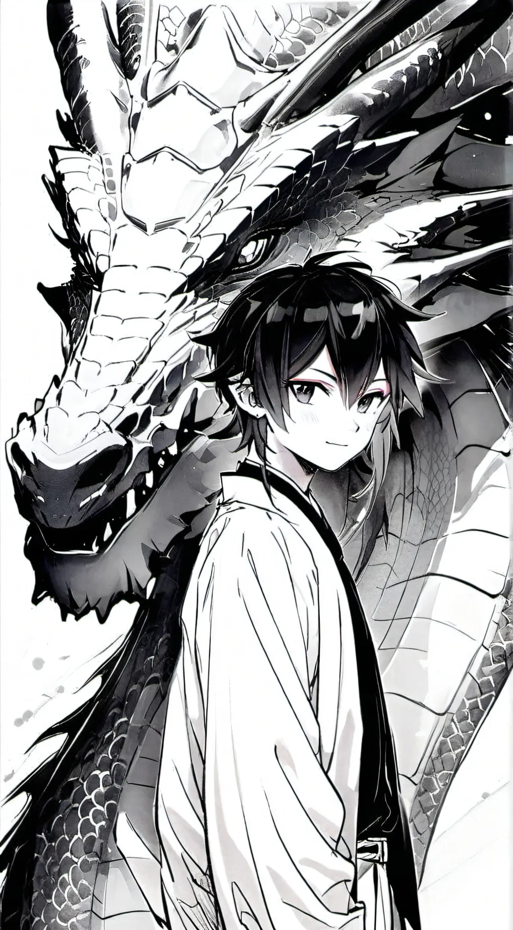 ai character: Dragon-humains background