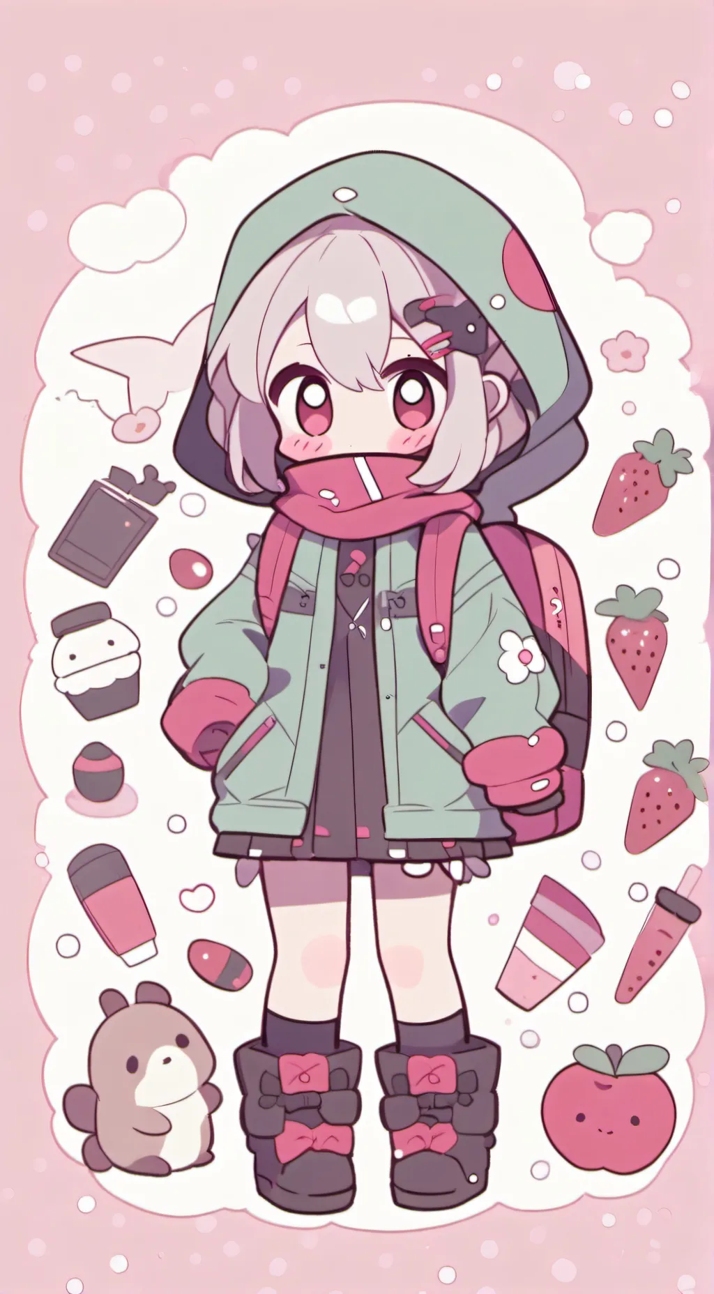 ai character: ,._- °Spam°-_., background