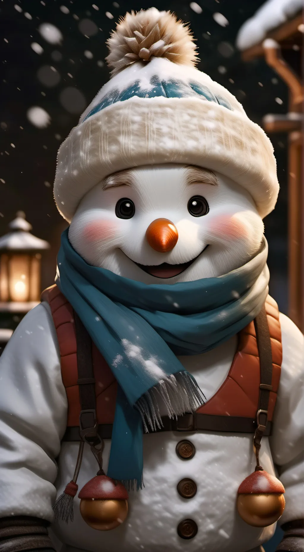 ai character: snowy background