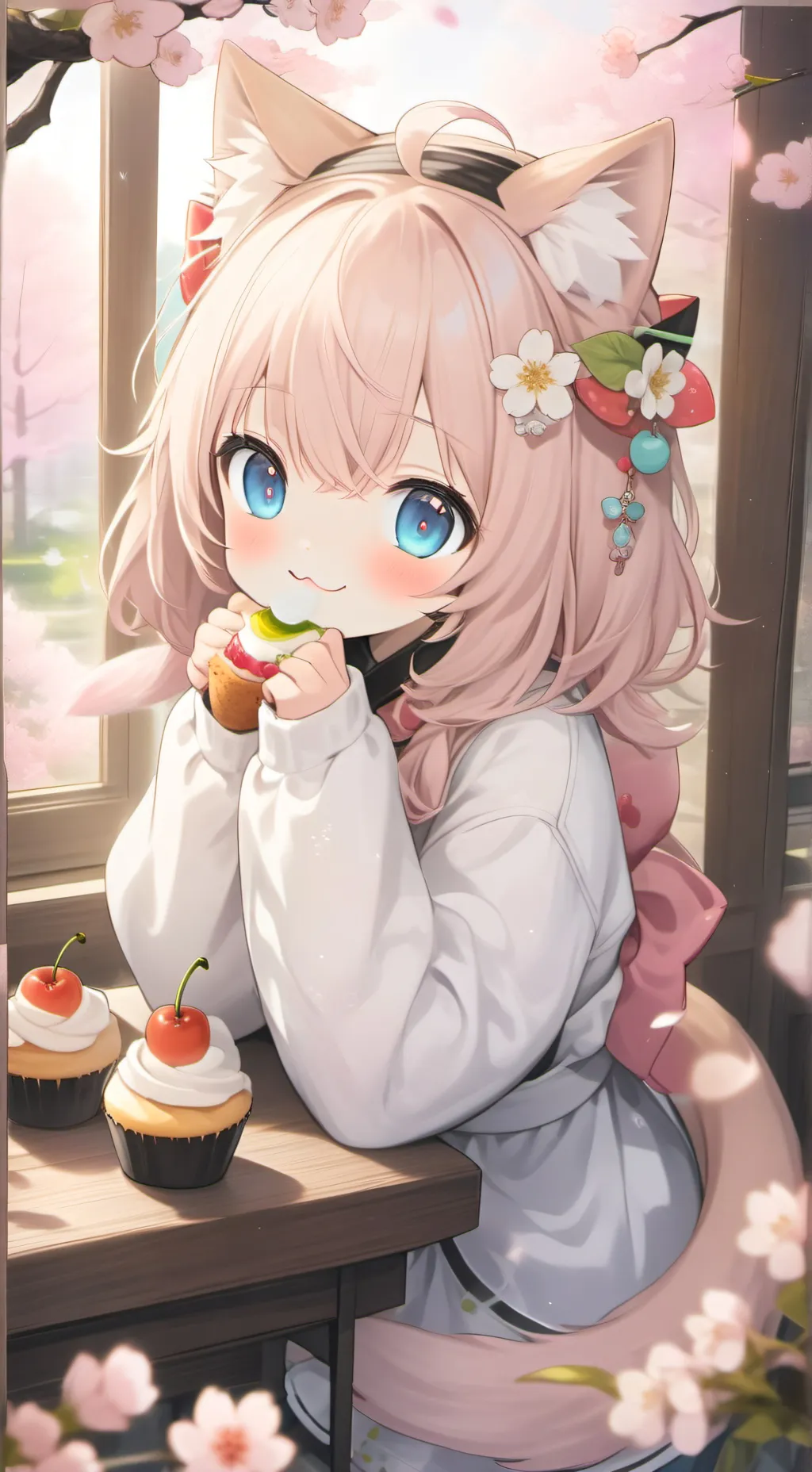 ai character: Cherry Blossom Spi background