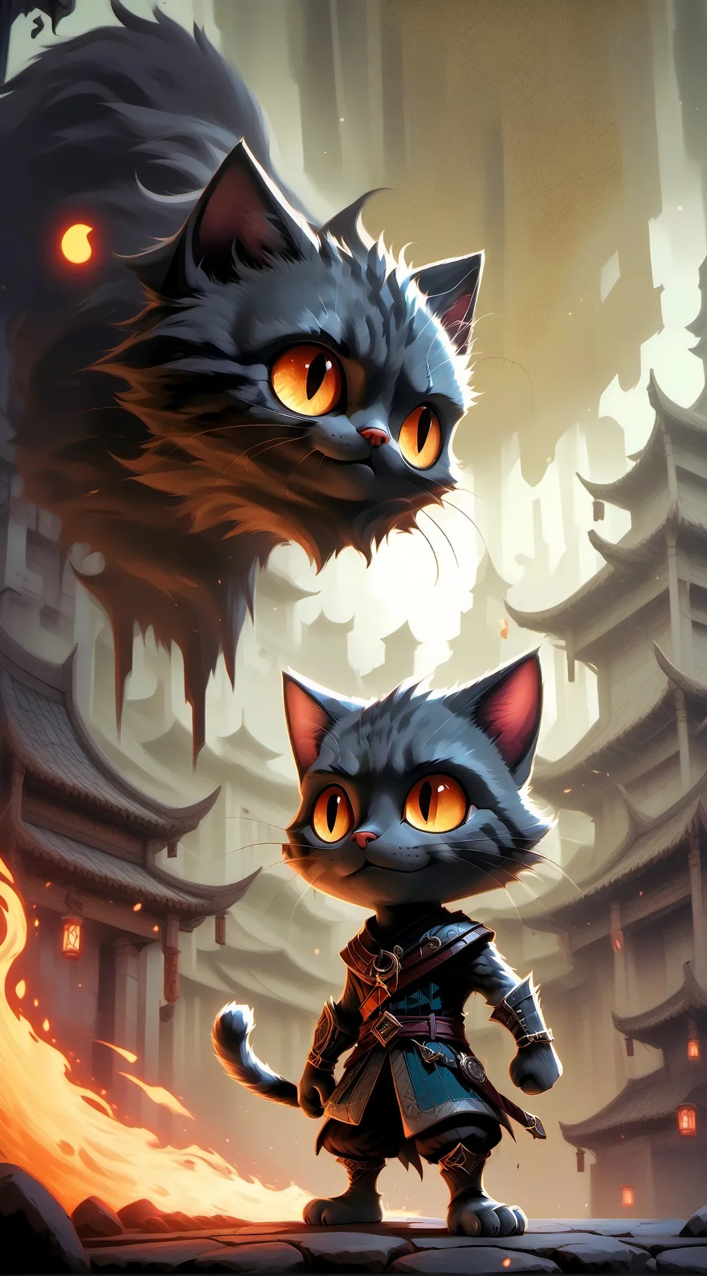 ai character: cortoon cat background