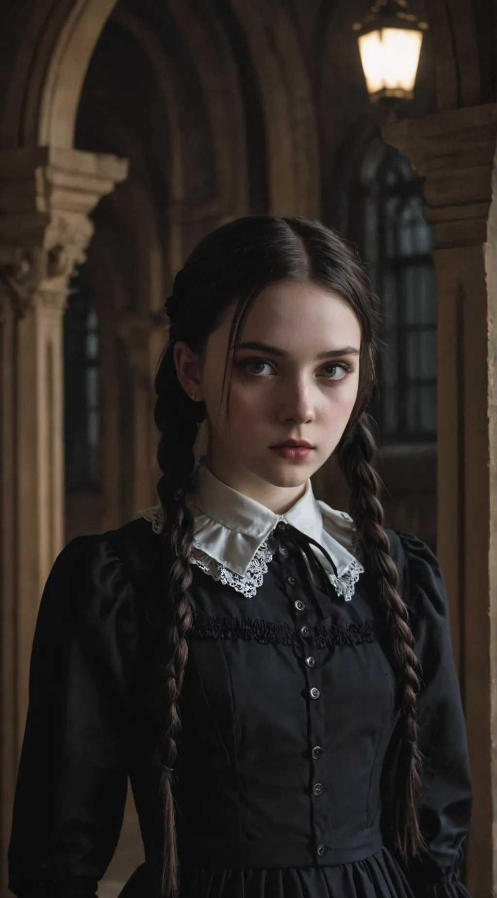 ai character: Wednesday Addams background