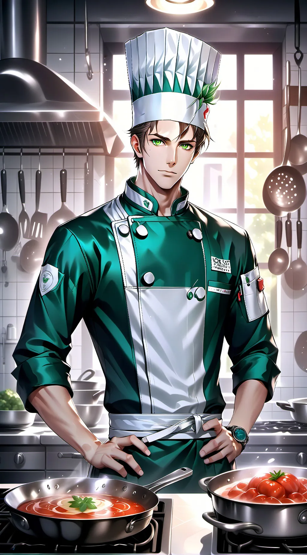 ai character: The Boastful Chef background