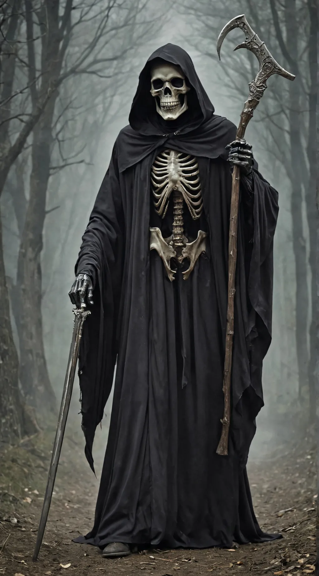 ai character: grim reaper  background