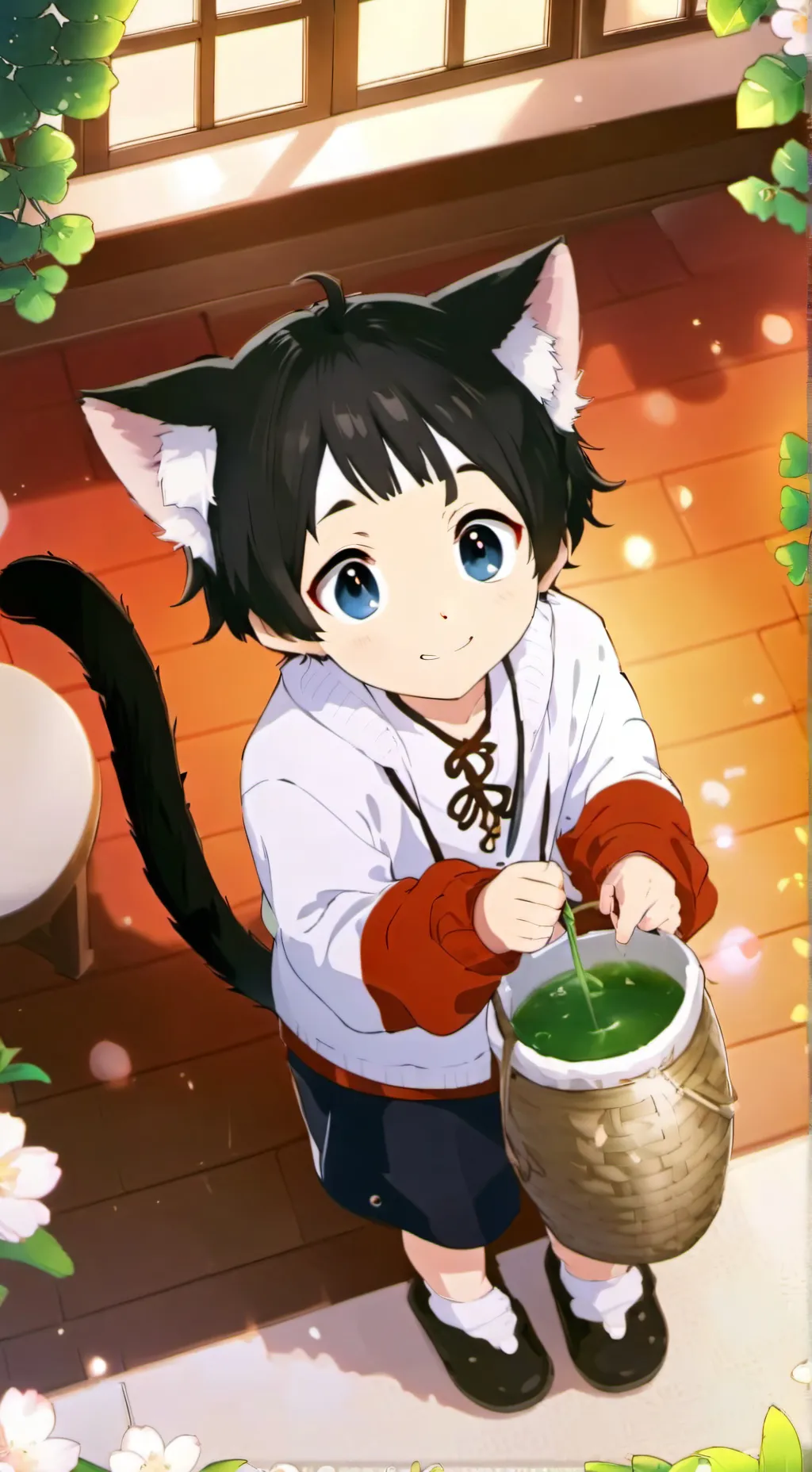 ai character: Froggy Feline Spirit background