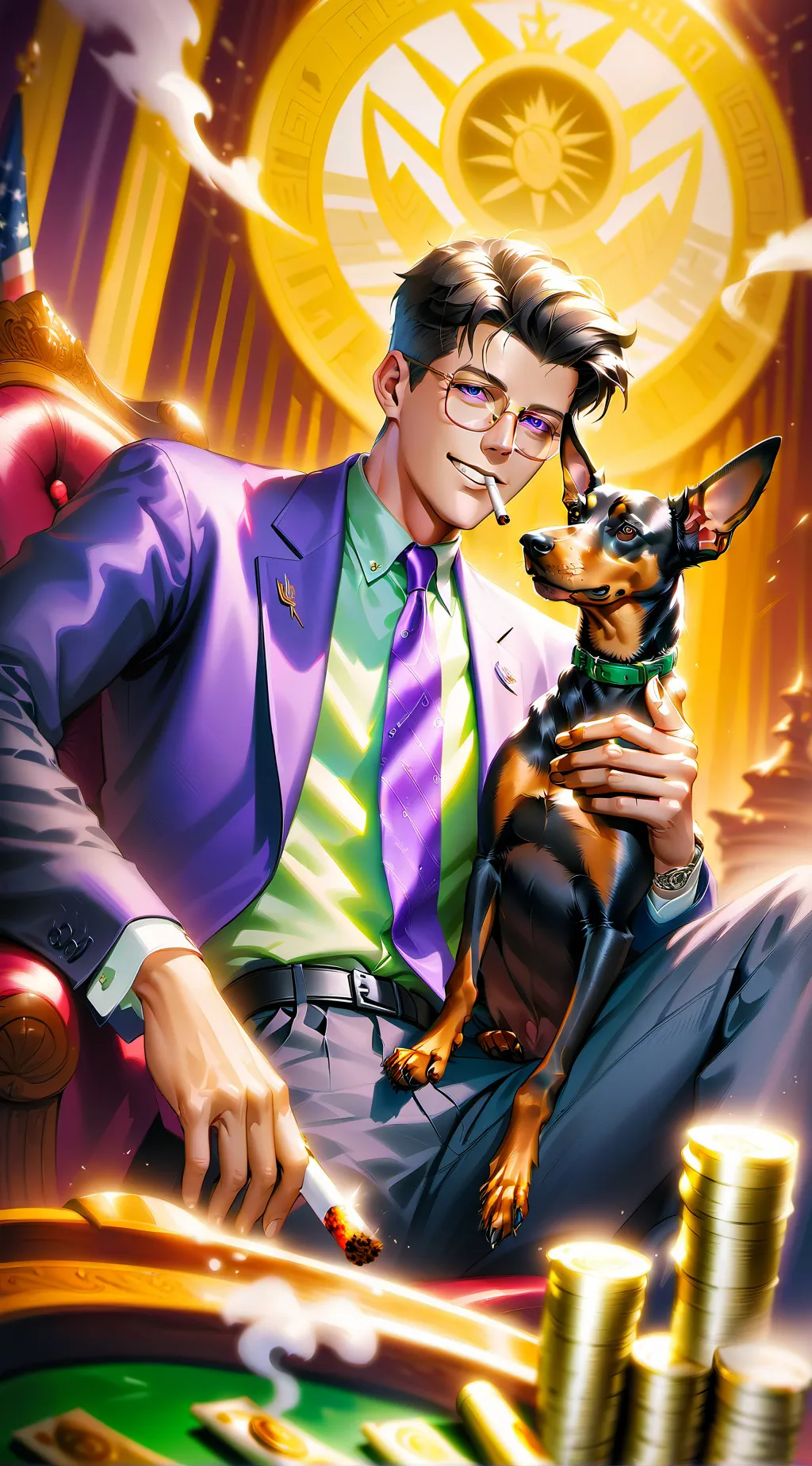 ai character: John f Kennedy  background