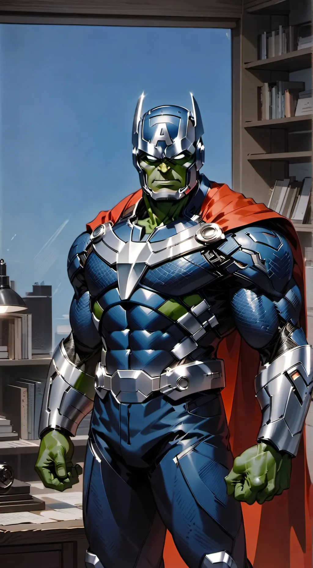 ai character: Avengers fused background