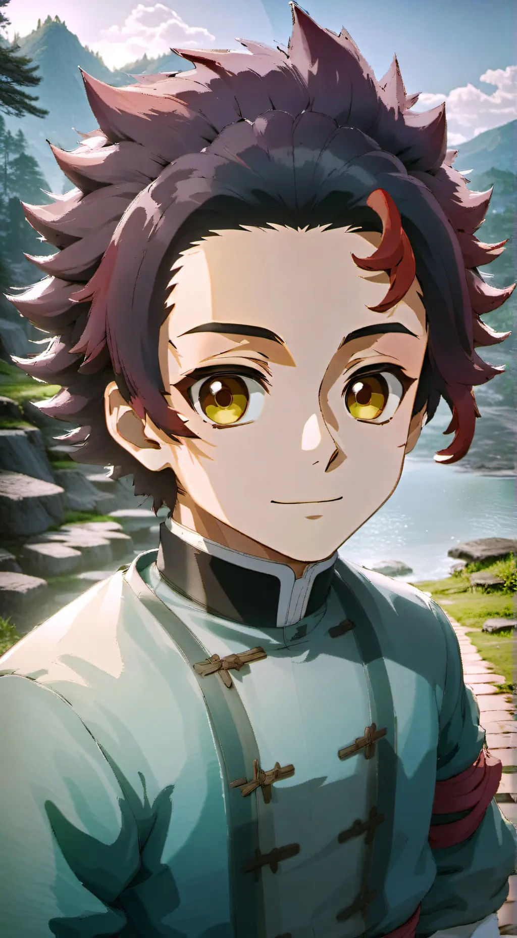 ai character: Tanjiro kamado background