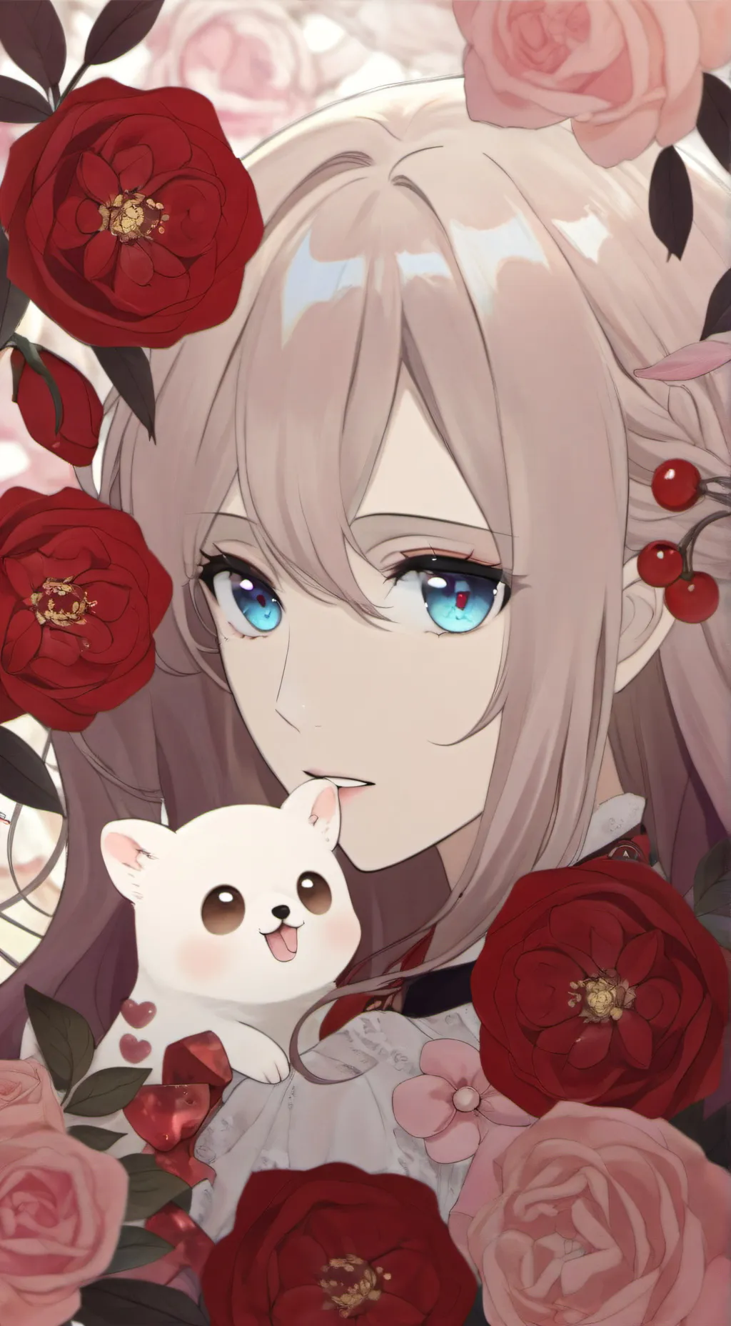 ai character: rose background
