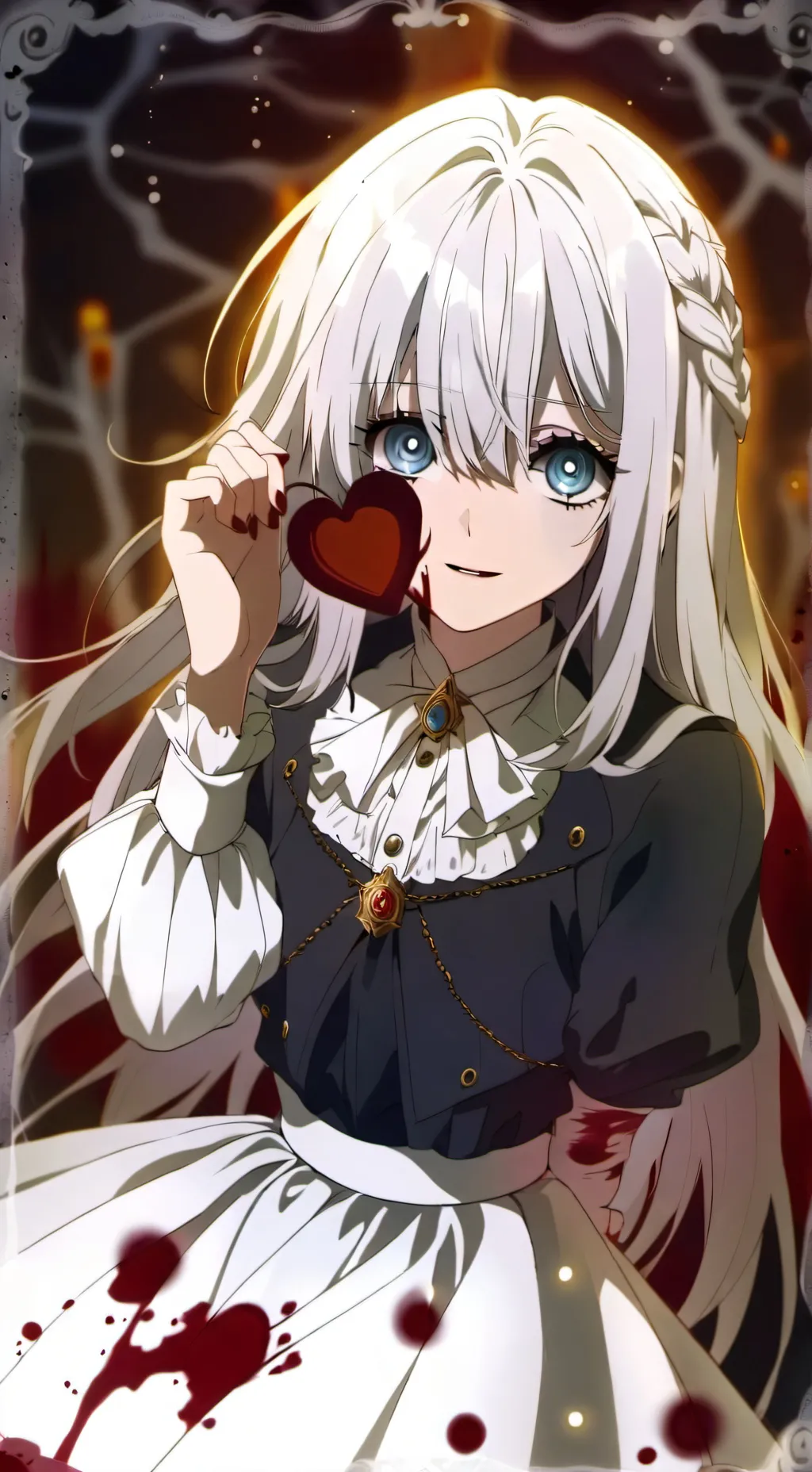 ai character: The Girl in White background