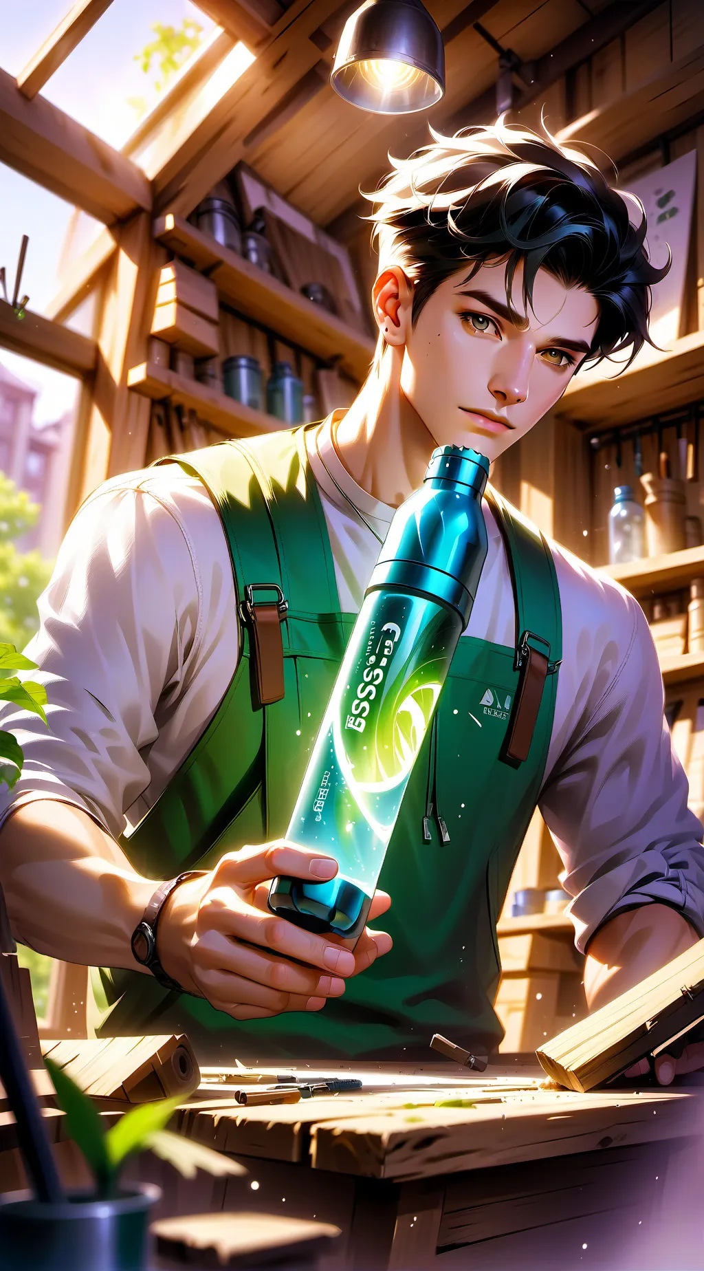 ai character: EcoBottle Tycoon background