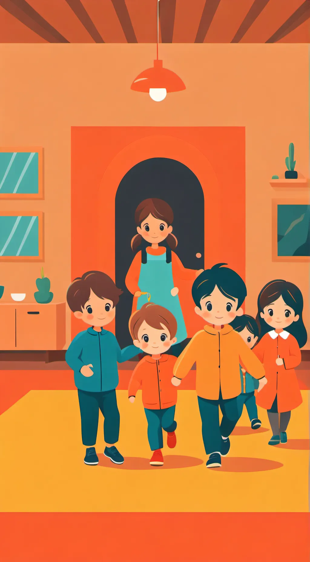 ai character: The Daycare center background