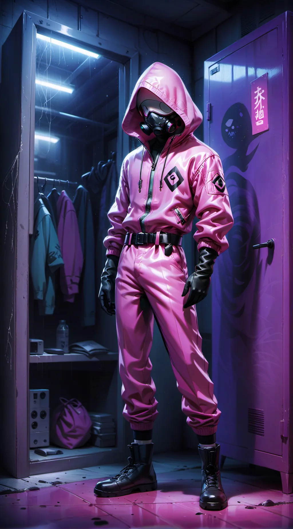 ai character: squid game gard  background