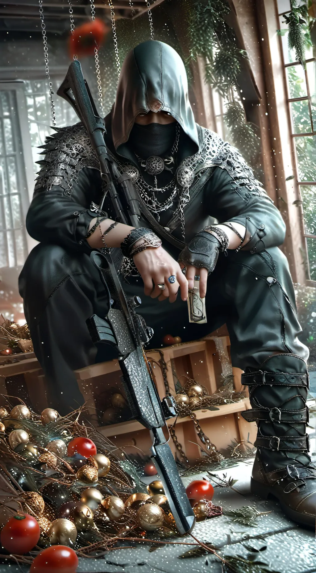 ai character: Gray background