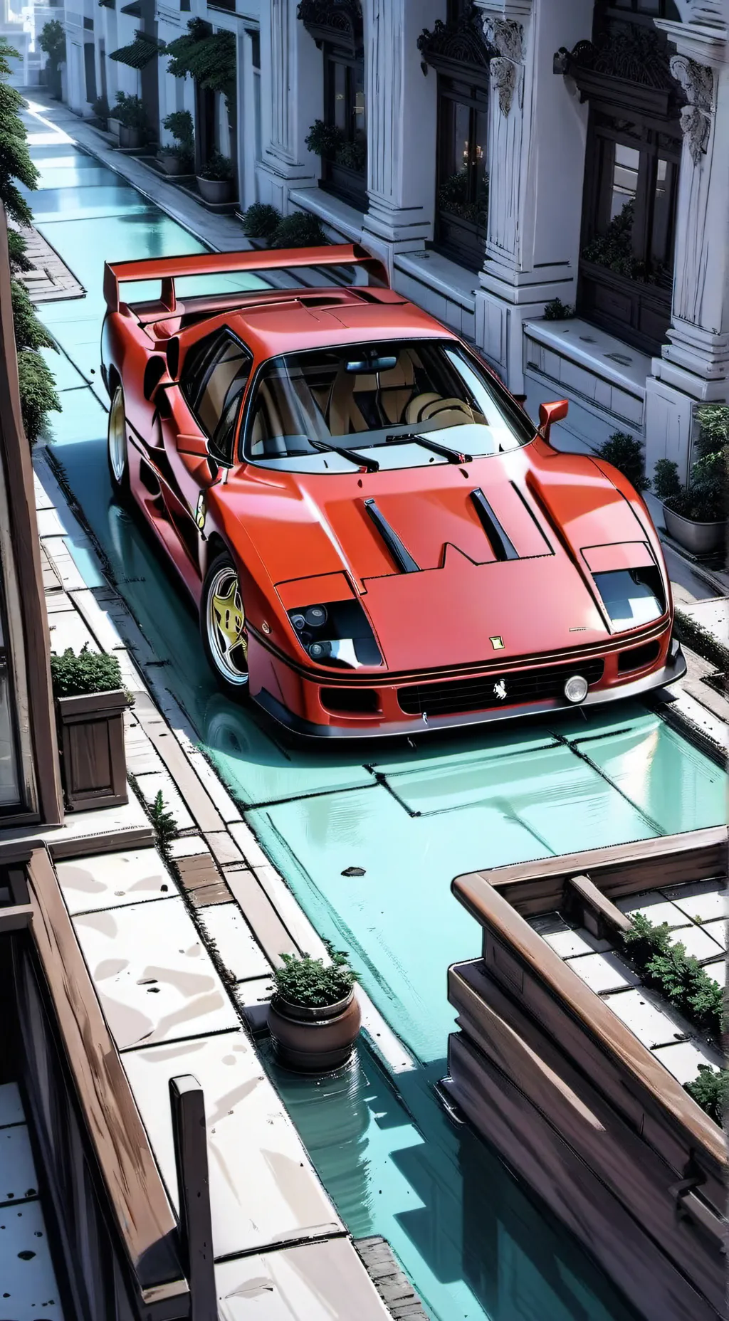 ai character: Ferrari F40🗣️💯🔥 background