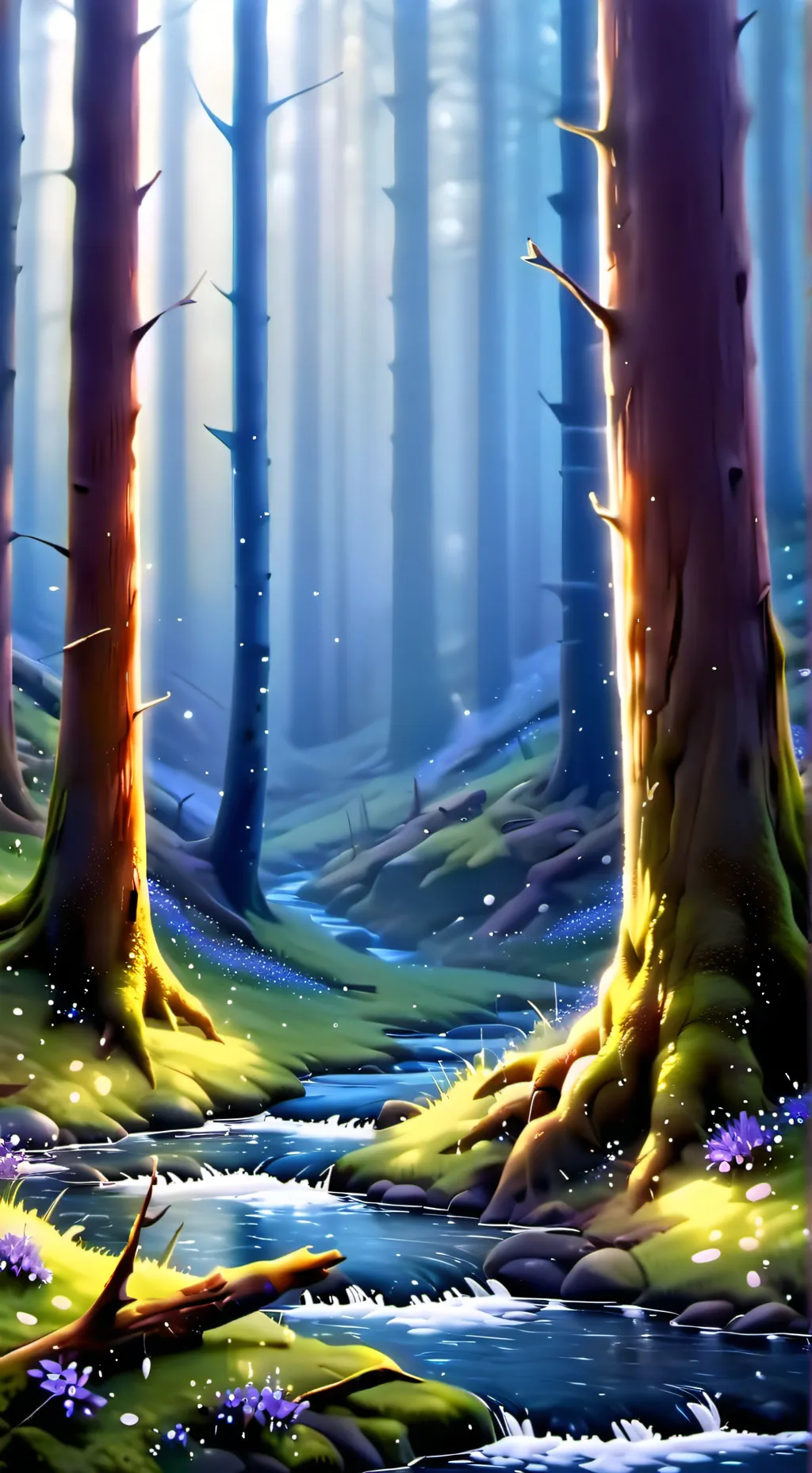 ai character: Just a forest background