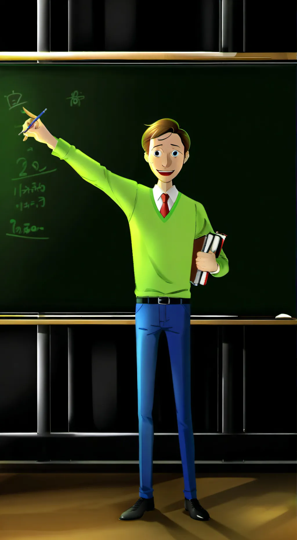 ai character: Baldi  background