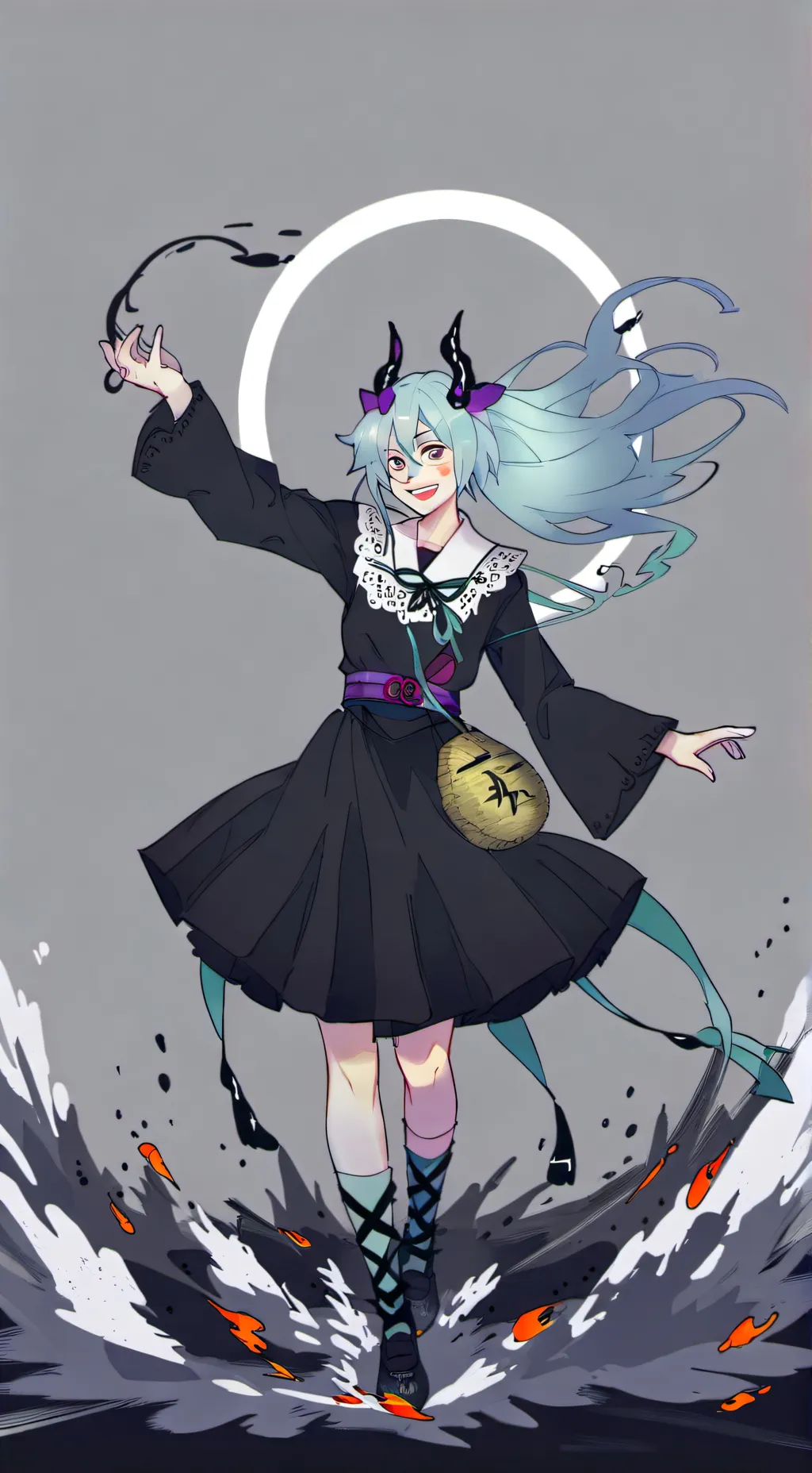 ai character: kny con in demonio background