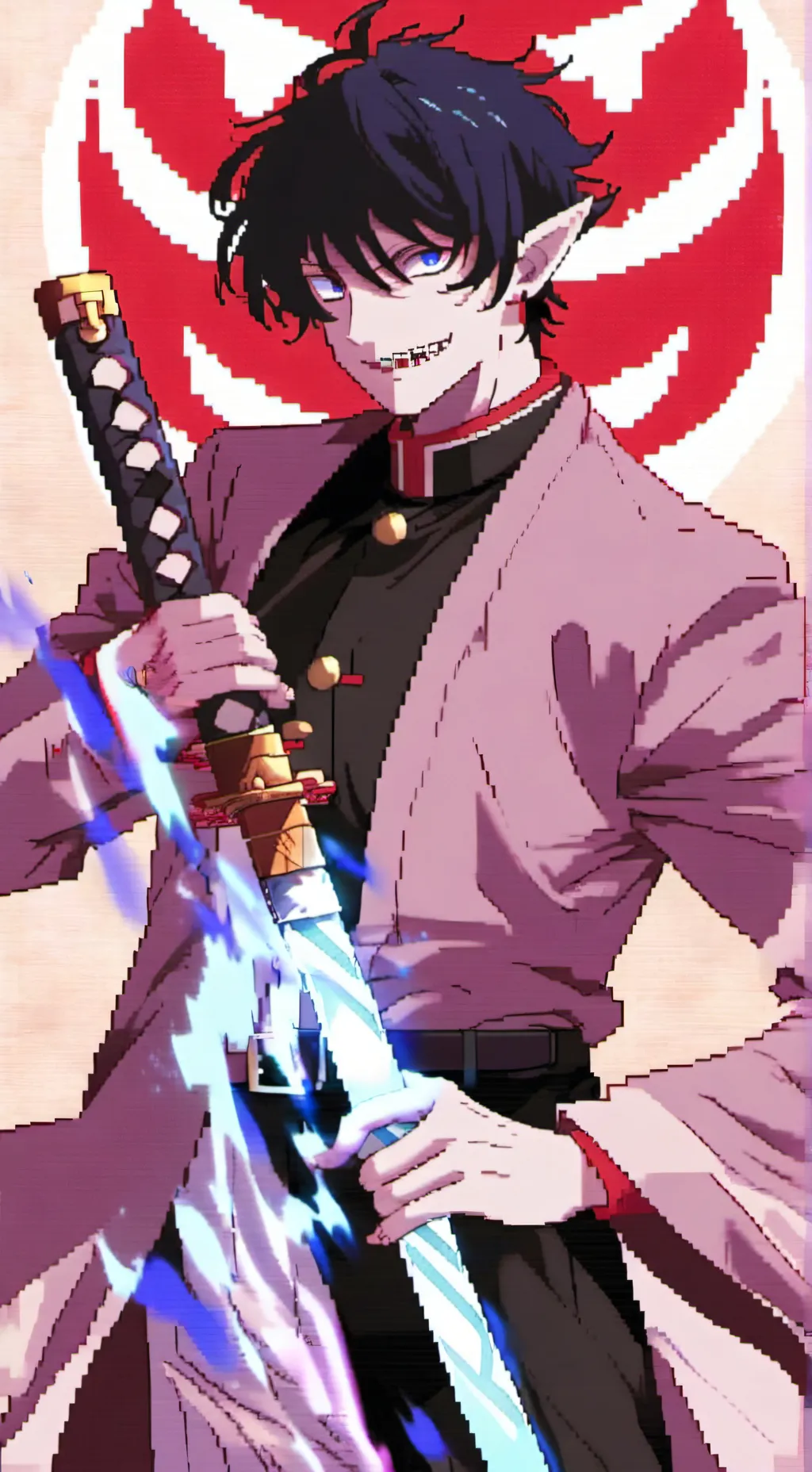 ai character: blue exorcist  background