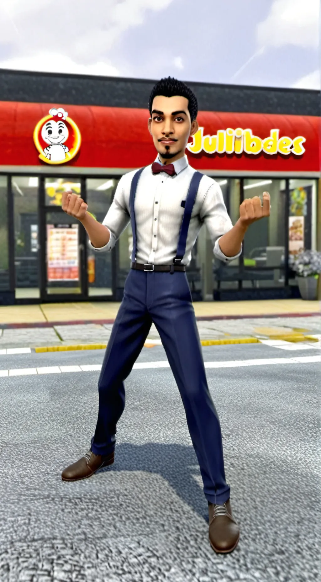 ai character: jollibee background