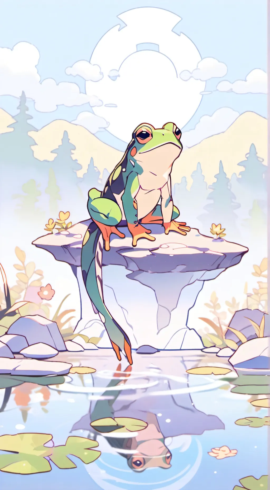 ai character: Rini the Frog background