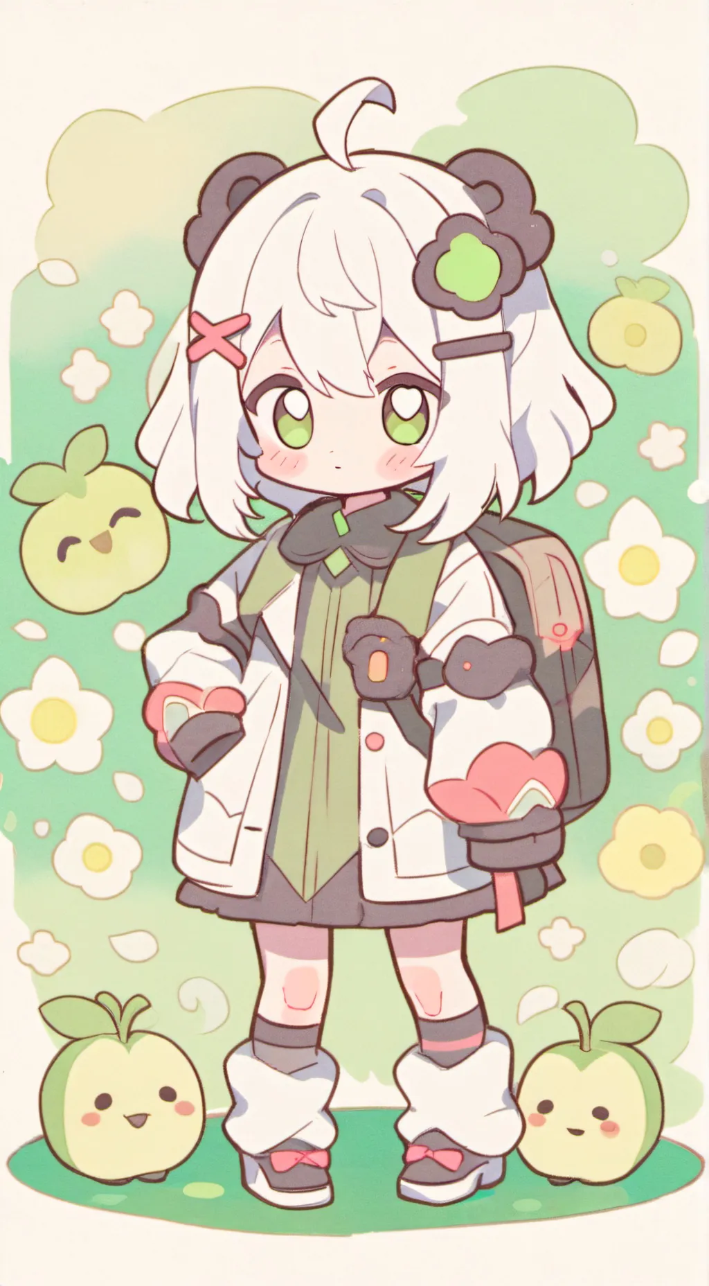 ai character: fruit cake background